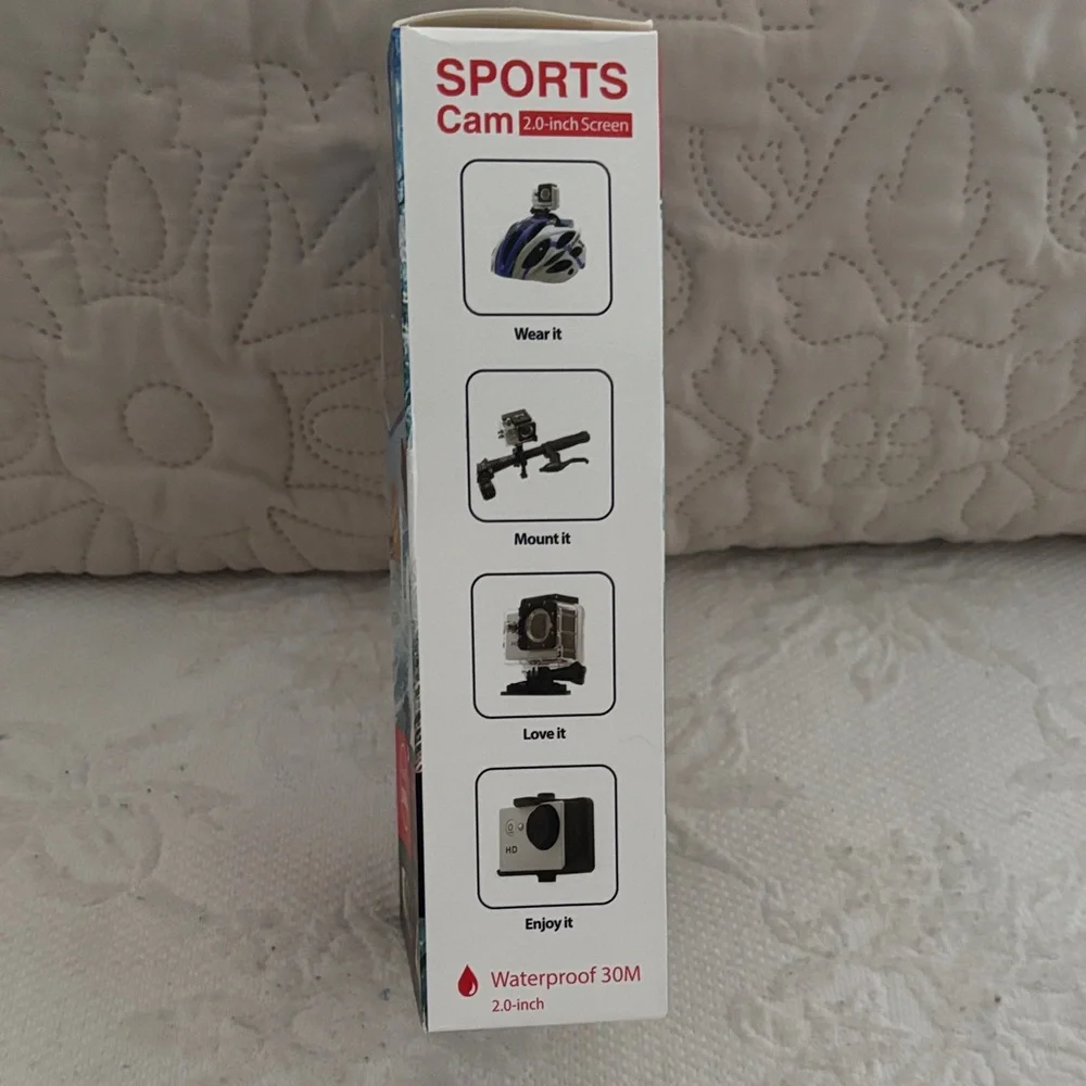Sports Cam 1080p Waterproof Digital Camera - Black
